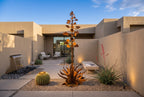 Freestanding rusted steel agave sculpture