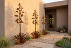 Freestanding rusted steel agave sculpture, additional view