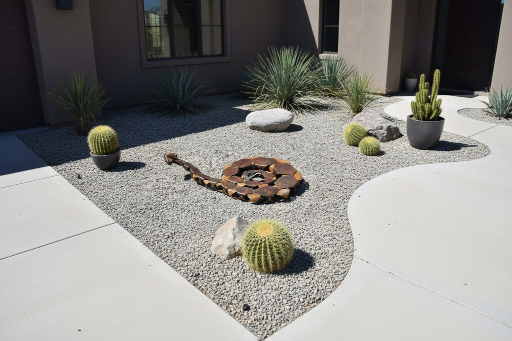 Large-Scale Articulated Rattlesnake Sculpture by The Rusted Desert
