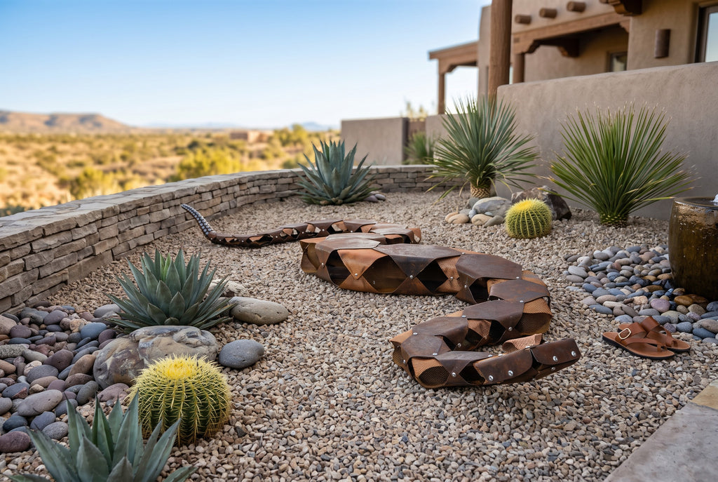 Large-Scale Articulated Rattlesnake Sculpture by The Rusted Desert