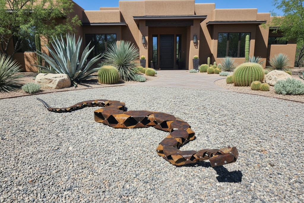Large-Scale Articulated Rattlesnake Sculpture by The Rusted Desert