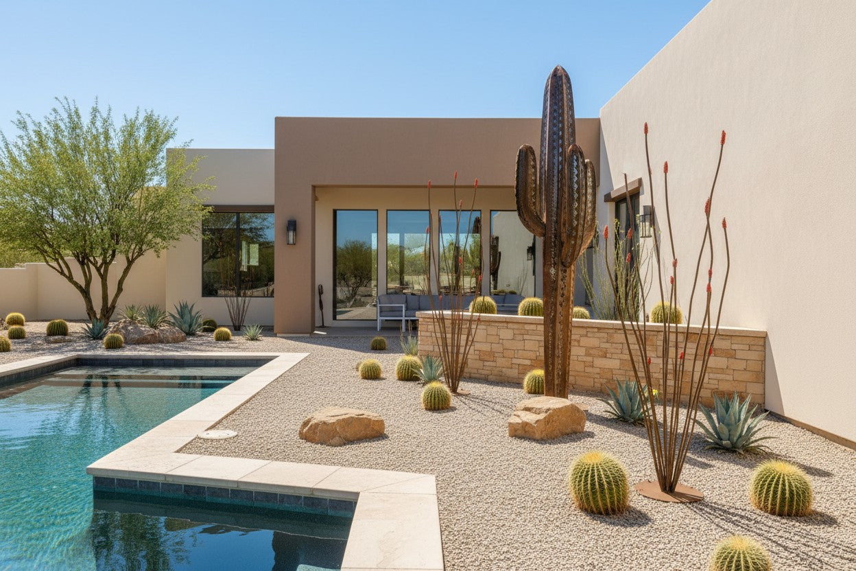 Rusted Steel Ocotillo Sculpture