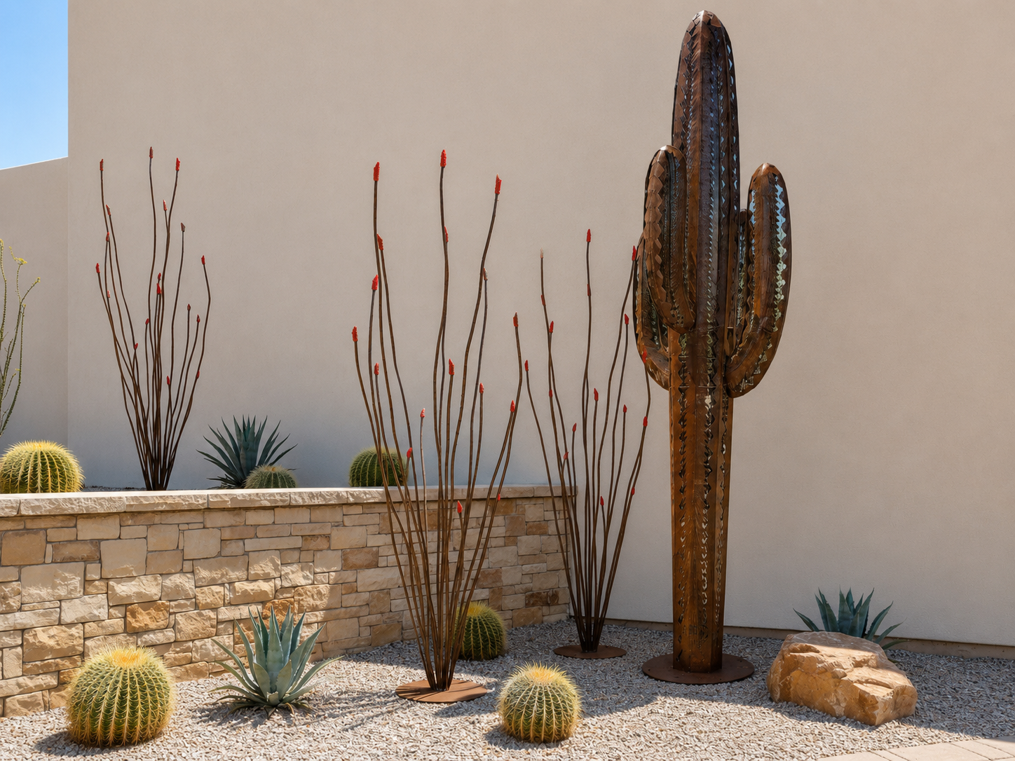 Rusted Steel Ocotillo Sculpture