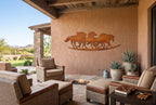 Rusted Steel Running Horses Wall Art