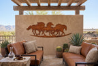 Rusted Steel Running Horses Wall Art