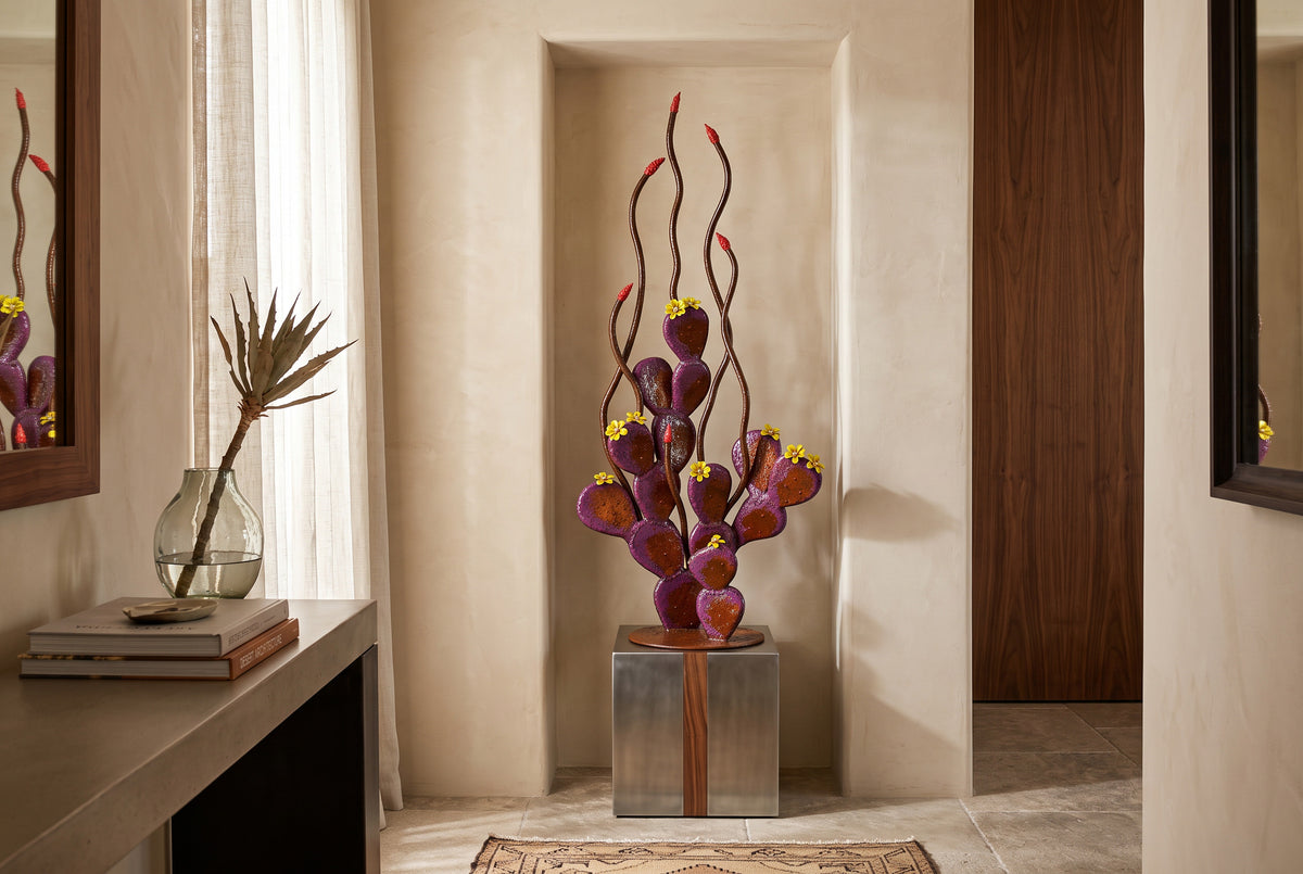 Steel Prickly Pear + Ocotillo Sculpture by The Rusted Desert