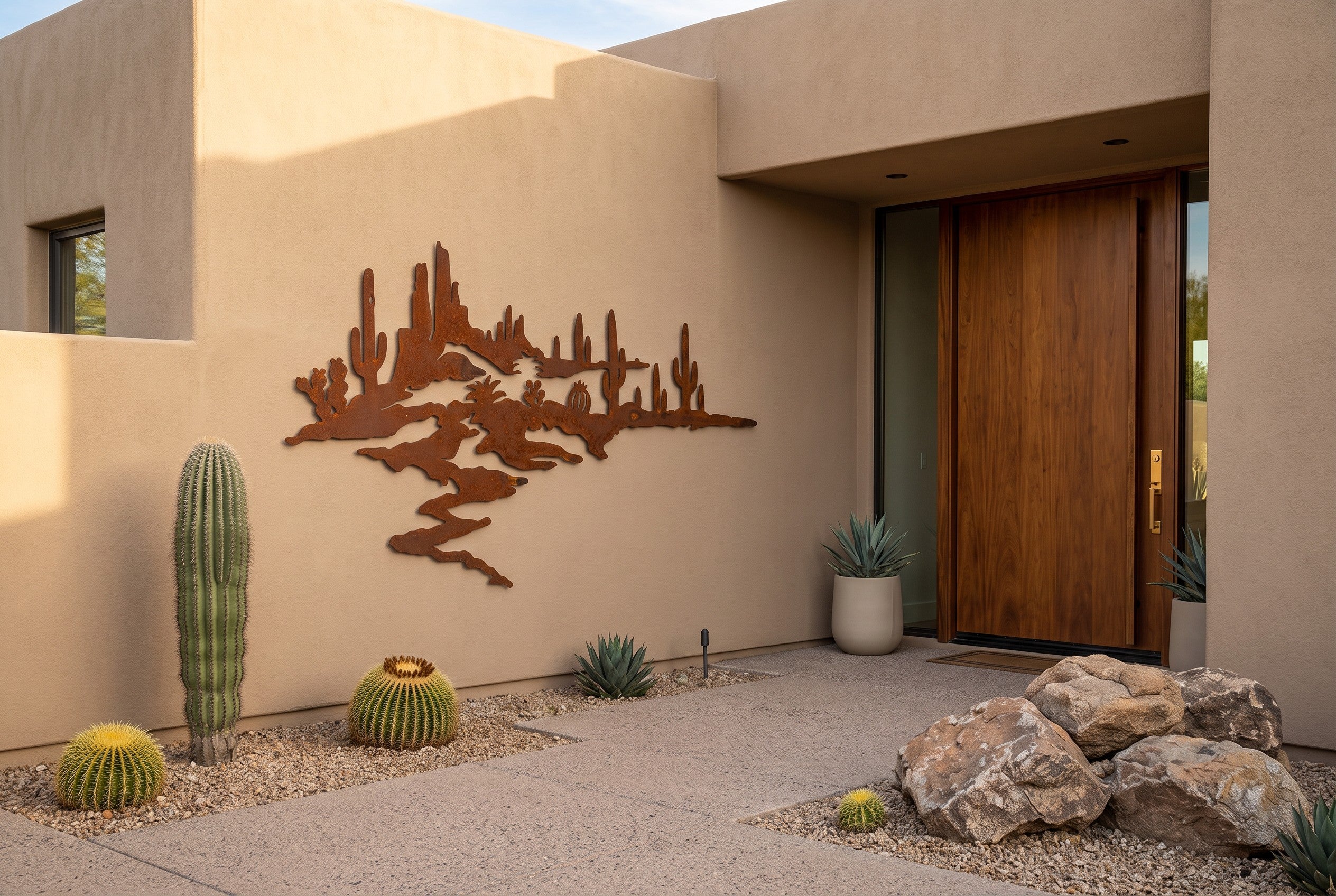 Rusted Steel Desert Landscape Wall Art