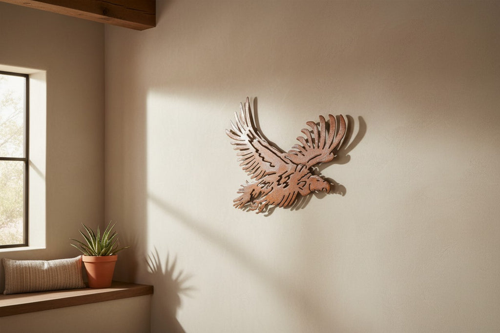Rusted Metal Vulture Wall Art