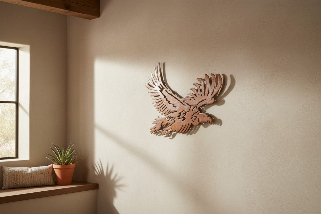Rusted Metal Vulture Wall Art