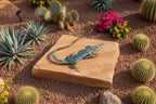 Hand-Painted Whiptail Lizard Sculpture