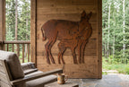 Rusted Steel Doe and Fawn Wall Art