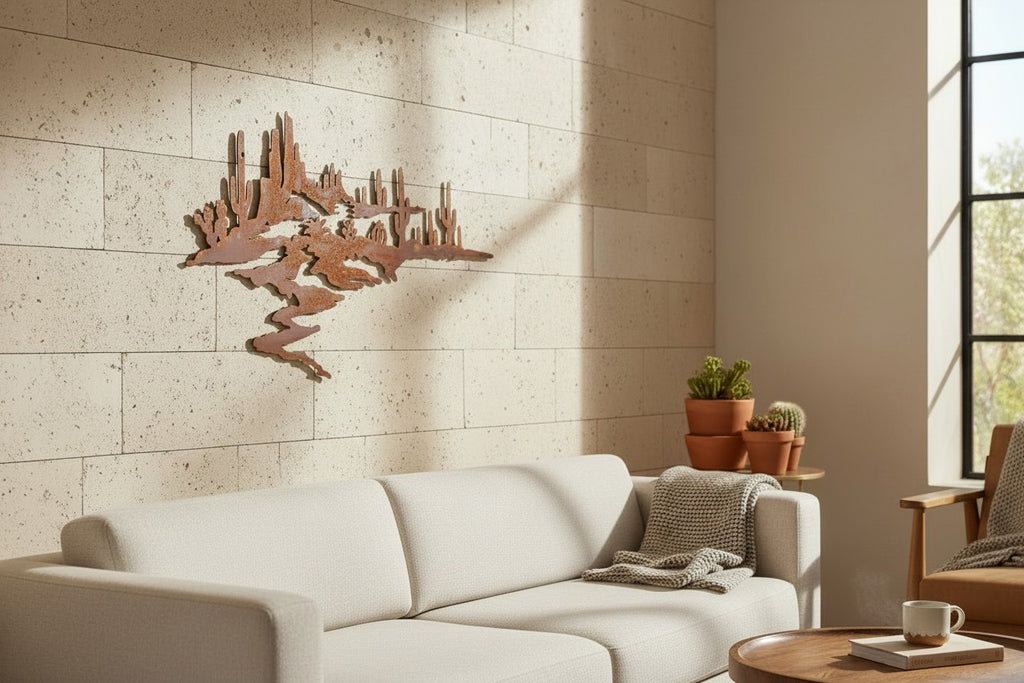 Rusted Steel Desert Landscape Wall Art