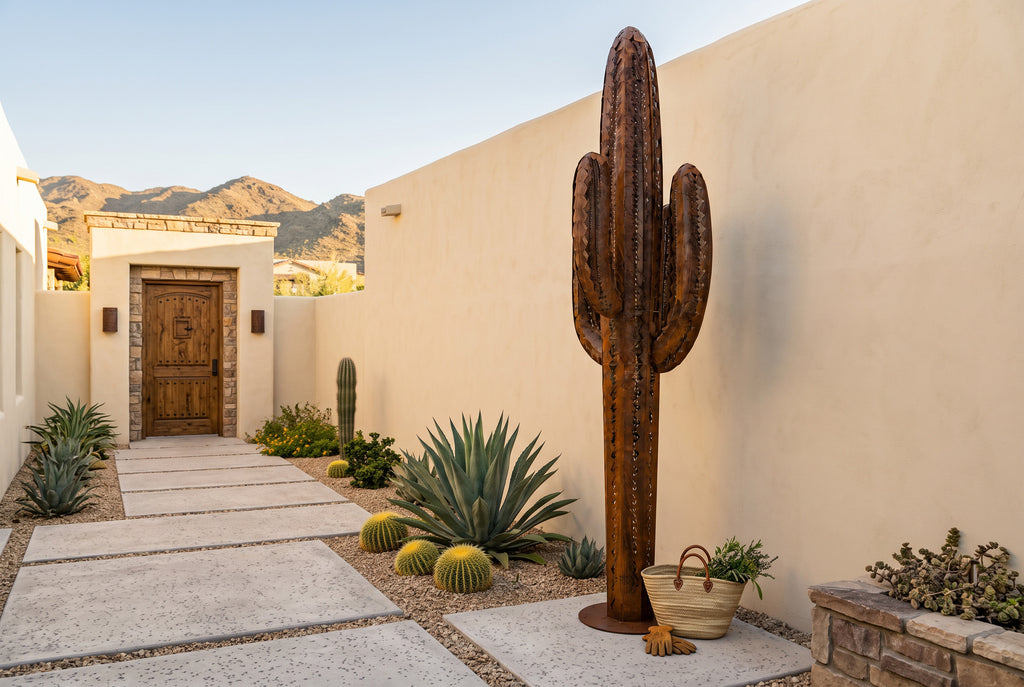 Large-Scale Steel Saguaro Sculpture by The Rusted Desert