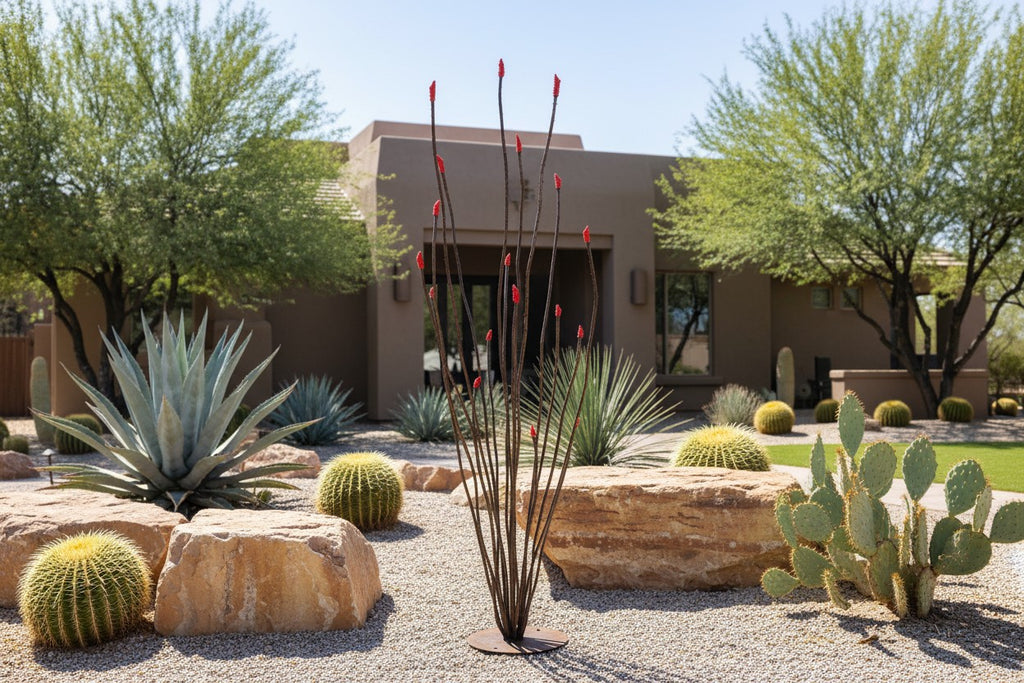Rusted Steel Ocotillo Sculpture