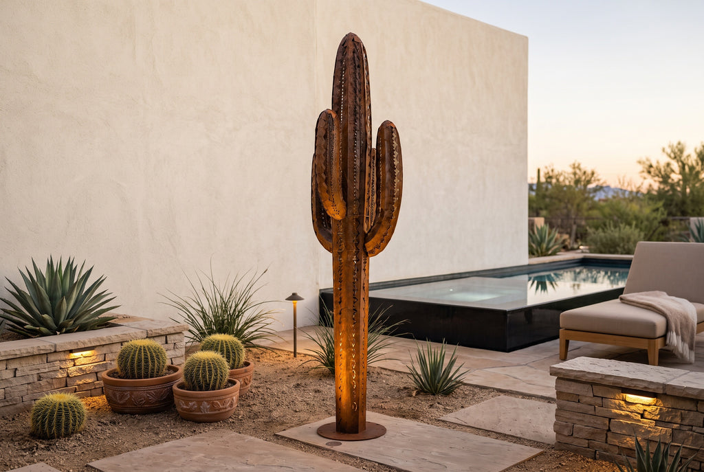Large-Scale Steel Saguaro Sculpture by The Rusted Desert