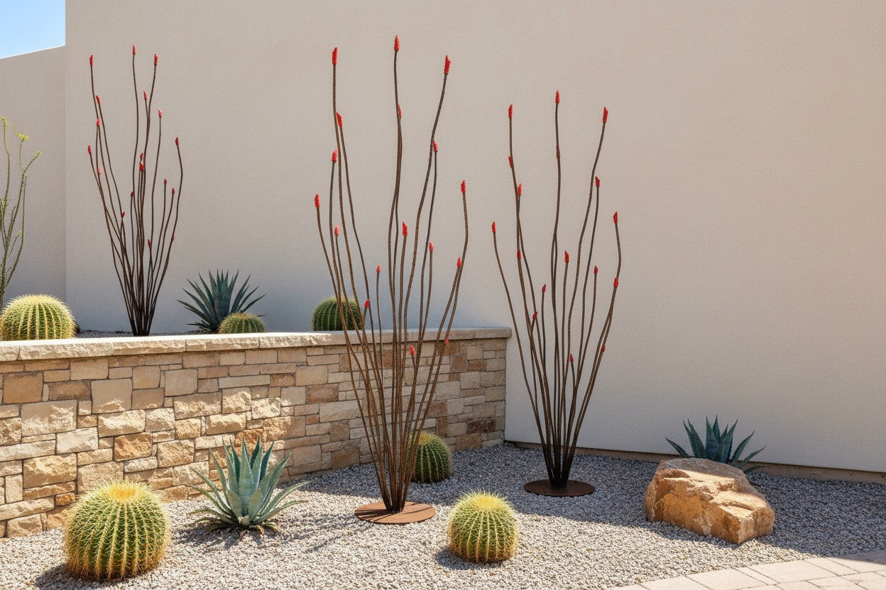 Rusted Steel Ocotillo Sculpture