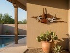 Dimensional layered steel saguaro wall art (alternate view)