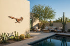 Rusted Iron Roadrunner with Snake Wall Art