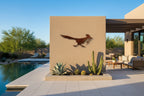 Rusted Iron Roadrunner with Snake Wall Art