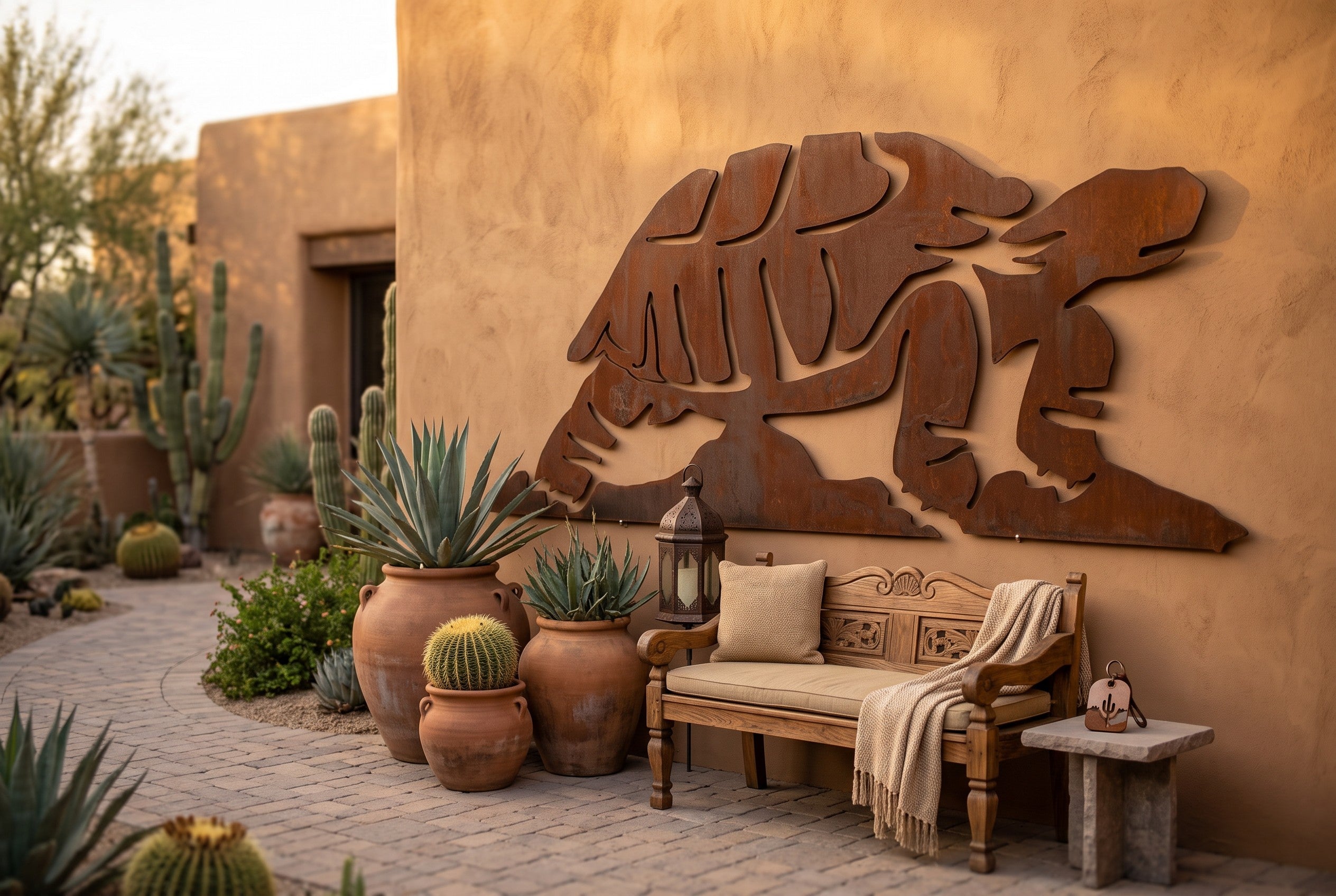 Rusted Steel Tortoise Family Wall Art