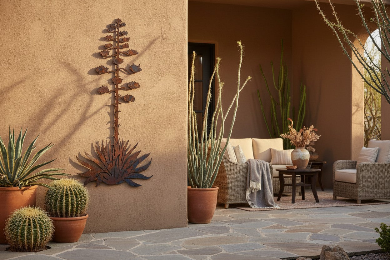 Rusted Steel Agave Wall Art