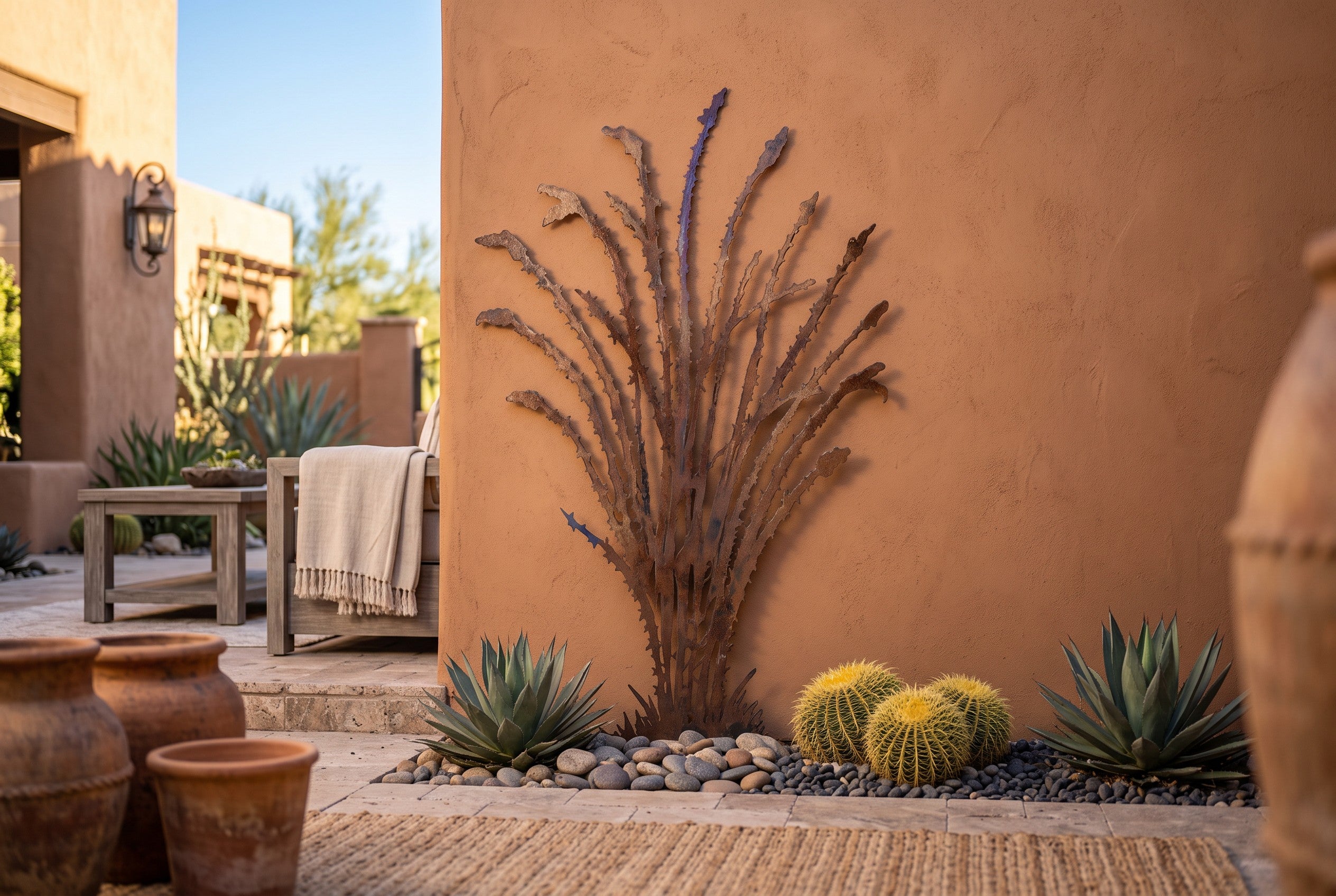 Rusted Steel Ocotillo Wall Art