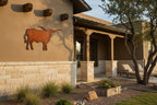 Rusted Steel Longhorn Steer Wall Art