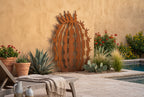 Rusted Steel Barrel Cactus Sculpture