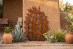 Rusted Steel Barrel Cactus Sculpture