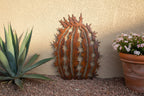 Rusted Steel Barrel Cactus Sculpture