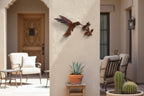 Rusted Steel Hummingbird With Flower Wall Art