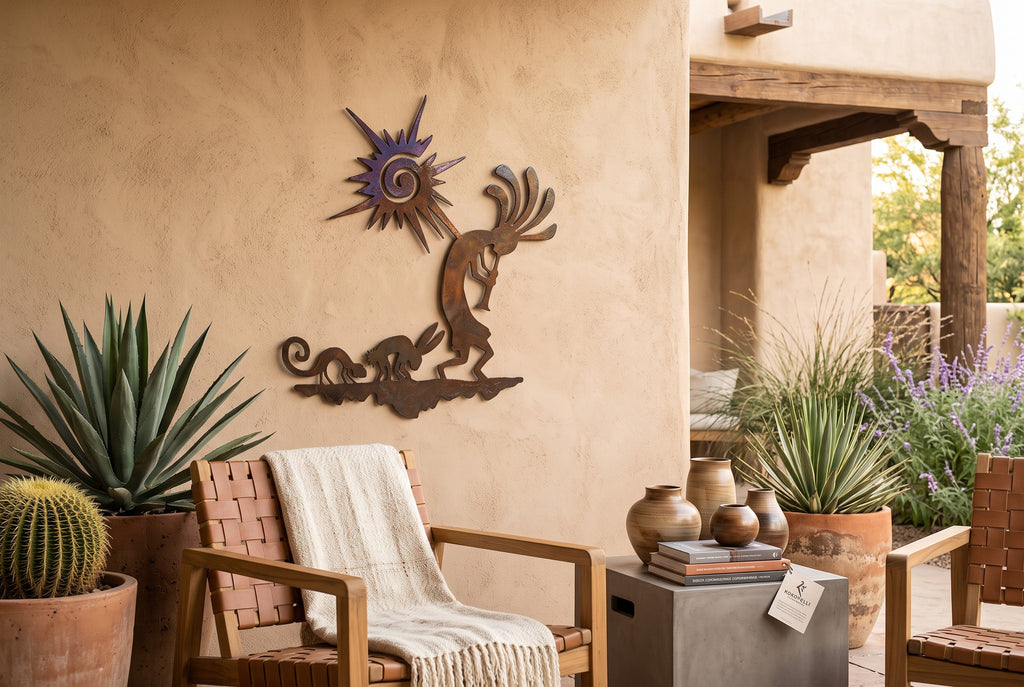 Rusted Steel Kokopelli Parade Wall Art