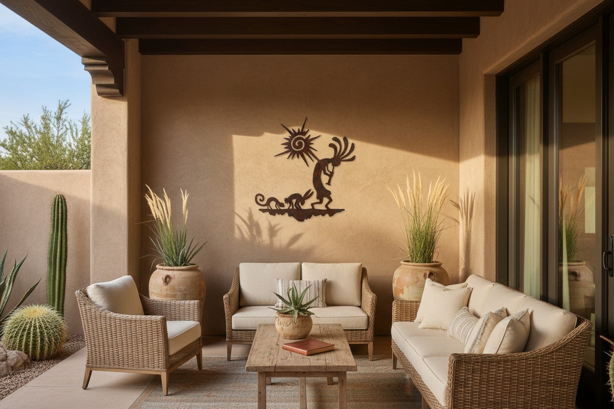 Rusted Steel Kokopelli Parade Wall Art