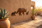 Rusted Steel Coyote Family Wall Art