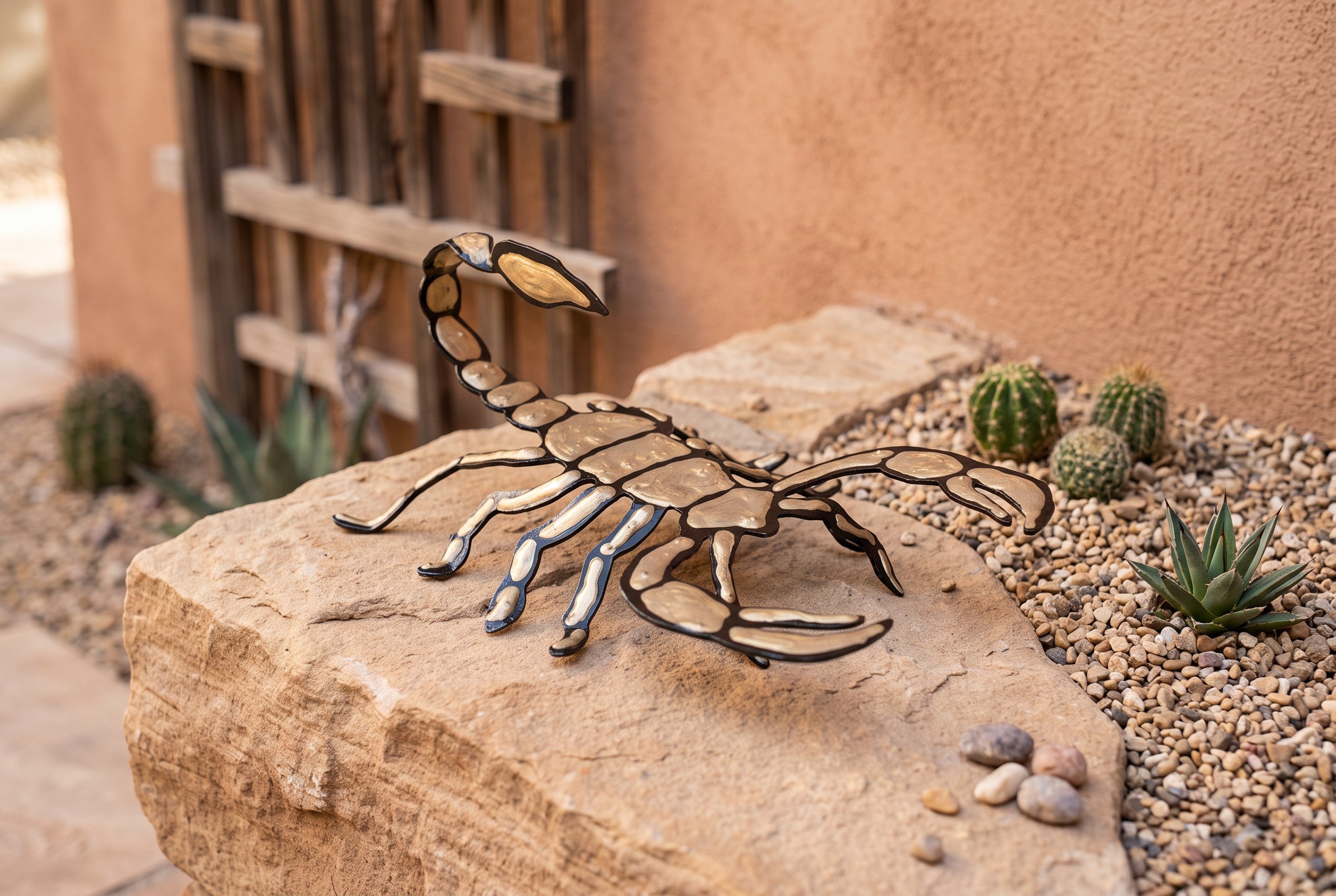 Hand-Painted Steel Scorpion Sculpture