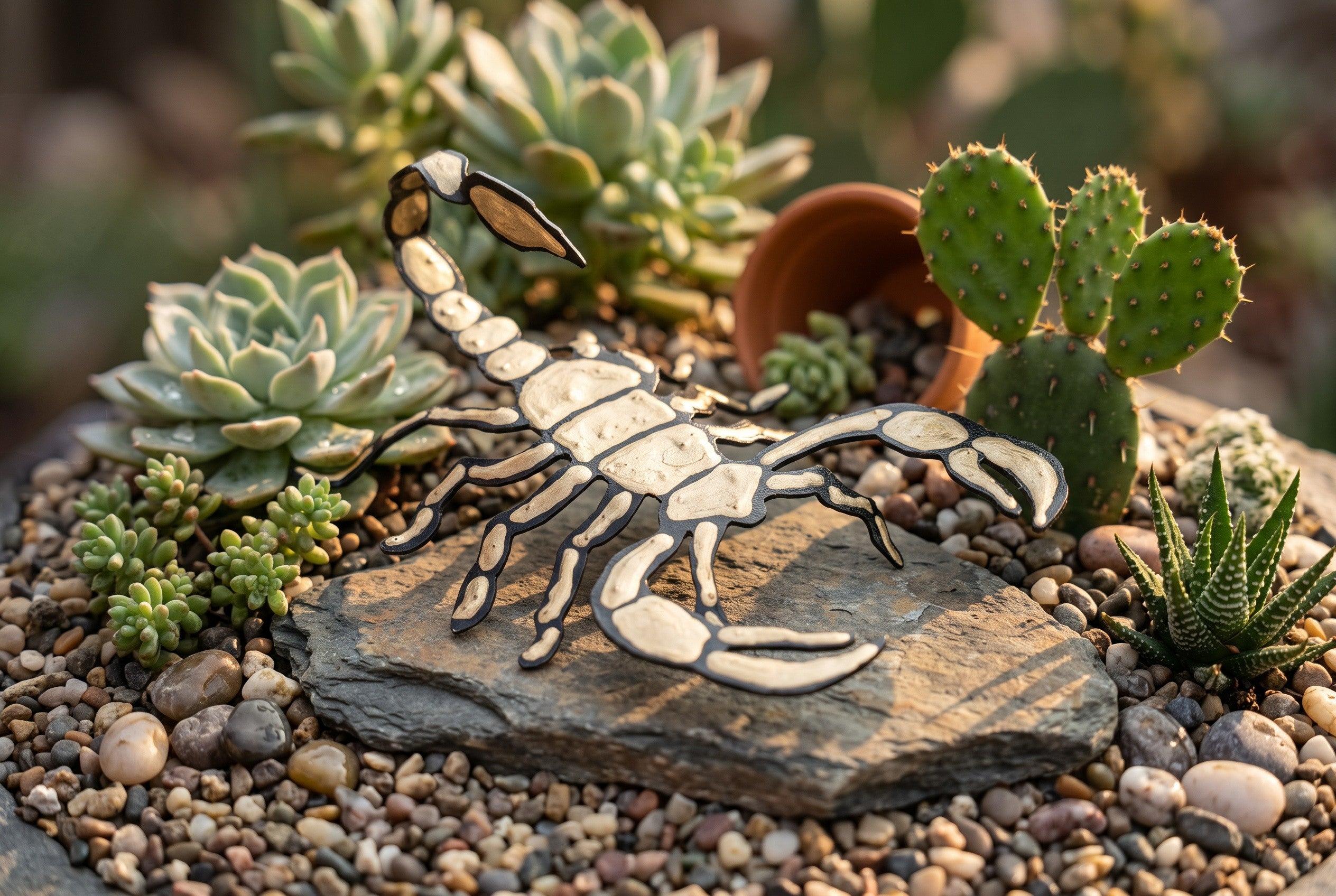 Hand-Painted Steel Scorpion Sculpture