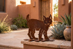 Rusted Steel Bobcat Kitten Sculpture
