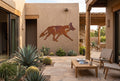 Rusted Steel Running Coyote Wall Art