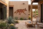Rusted Steel Running Coyote Wall Art