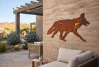 Rusted Steel Running Coyote Wall Art