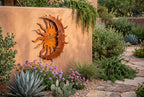 Rusted Steel Sun and Moon Wall Art