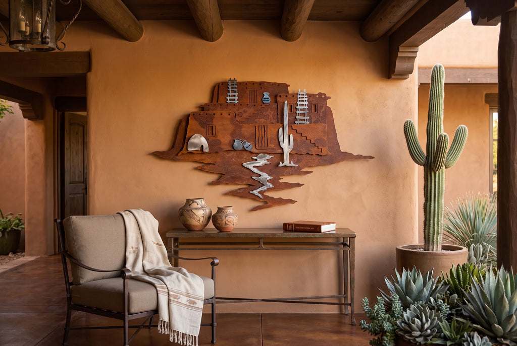 Layered Adobe Village Wall Art