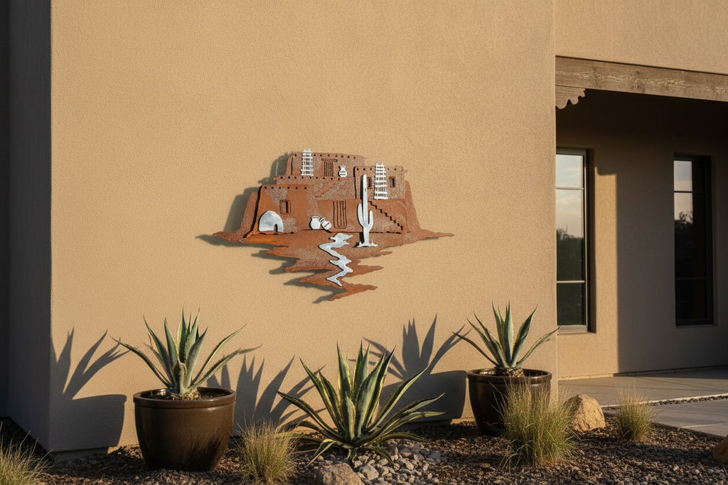 Layered Adobe Village Wall Art