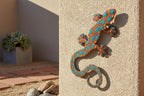 Hand-Painted Metal Gecko Wall Art