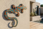Hand-Painted Metal Gecko Wall Art