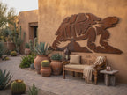 Rusted Steel Tortoise Family Wall Art