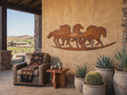 Rusted Steel Running Horses Wall Art
