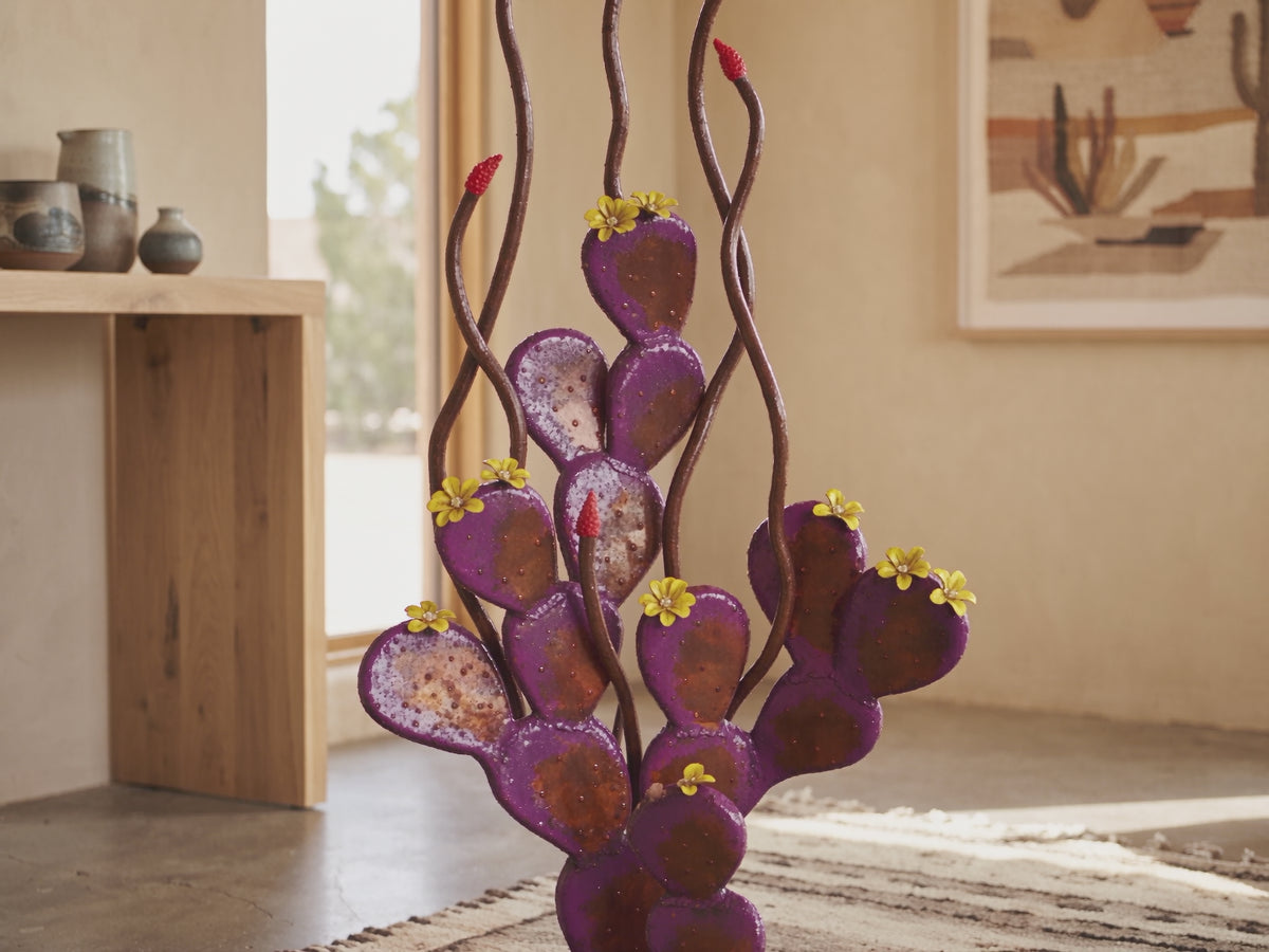 Steel Prickly Pear + Ocotillo Sculpture by The Rusted Desert
