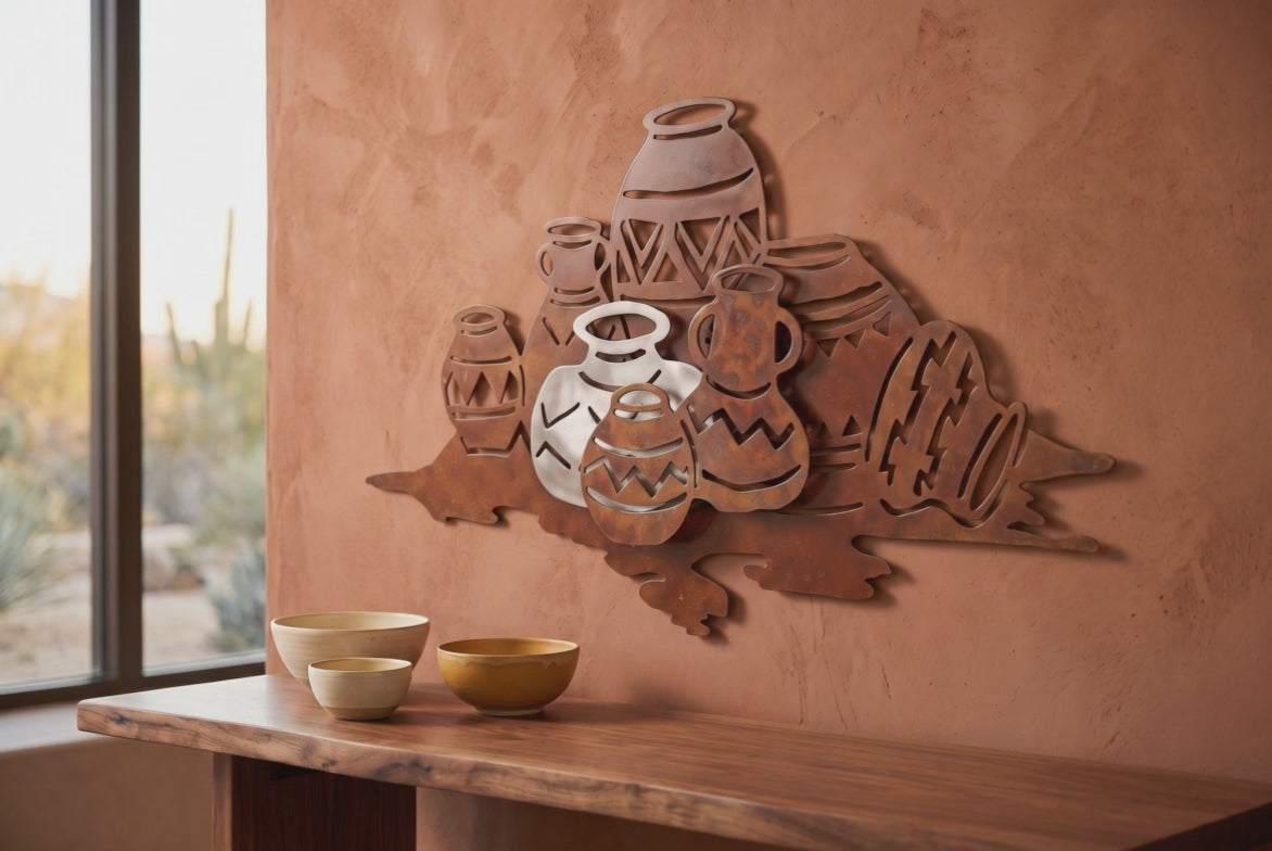 Layered Southwestern Pottery Wall Art