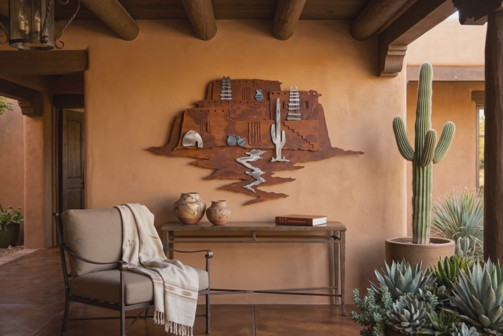 Layered Adobe Village Wall Art